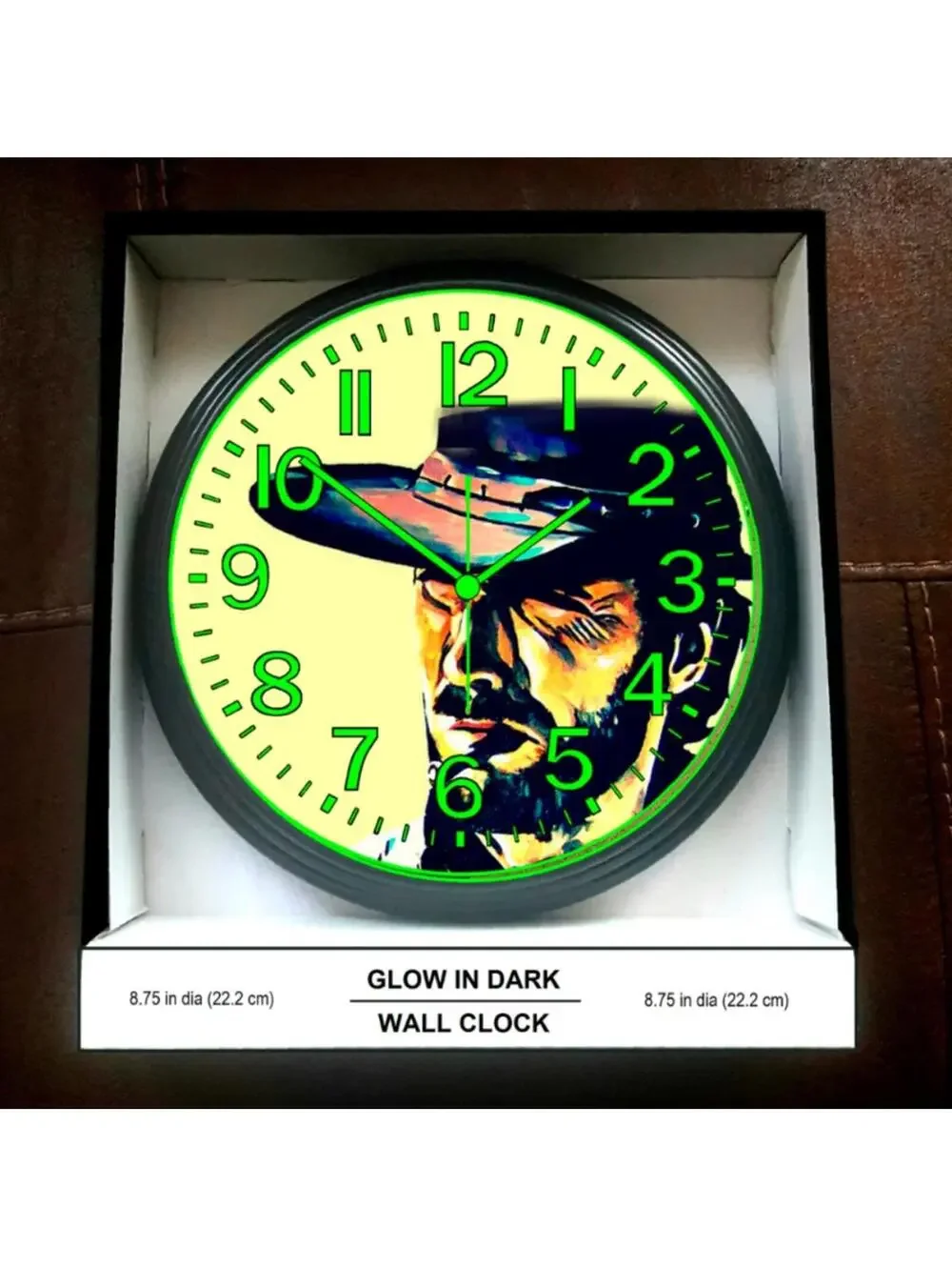 Clint Eastwood The Good The Bad and The Ugly Glow in the Dark Wall Clock